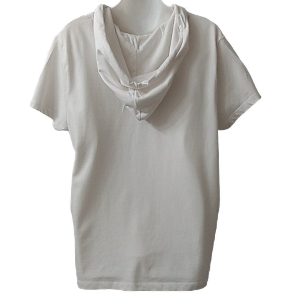 Tommy Hilfiger White with Rainbow Stripe Short Sleeve Hooded T-Shirt Tee Size XL - Picture 6 of 10